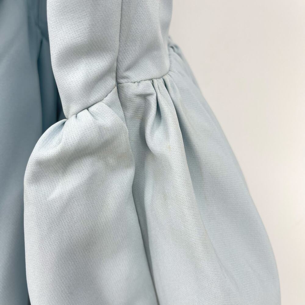 Strapless Light Blue Mini Dress with Corset Bodice - Picture 9 of 16